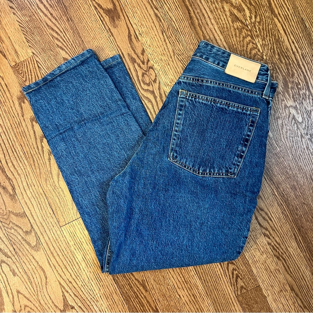 Everlane Curvy 90s Cheeky Straight Jean - Medium Blue Wash / Size 30R
